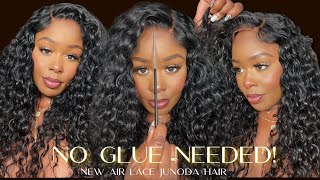 √ SUPER CONVENIENT TO APPLY 💯GLUELESS PRECUT 55 HD CURLS SHAKE amp GO BEGINNER FRIENDLY JUNODA WIG [upl. by Nebe]