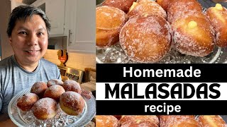 Homemade MALASADAS Recipe  Hawaii Popular  Portuguese Donuts  Hawaiian Donuts yummy dessert [upl. by Ahsikel]