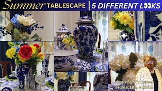 ✨NEW ✨ SUMMER TABLESCAPE  Blue amp White Chinoiserie  FIVE DESIGNS chinoiserie tablescape [upl. by Sirromaj]