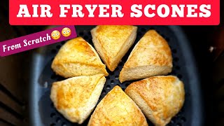 HOW TO MAKE SCONES IN THE AIR FRYER EASY HOMEMADE AIR FRIED SCONE RECIPES BUTTERY AND FLAKY [upl. by Nidia]