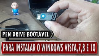 🔸 Crie um Pendrive Bootável ⁞ Windows Vista 7 8 e 10  PT  BR [upl. by Lewse950]