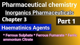 Pharmaceutical chemistry chapter 3  Haematinics agents in hindi [upl. by Annah]