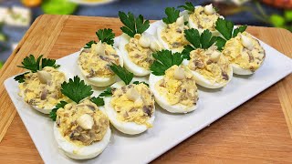 Банальная но давно Забытая очень лёгкая и вкусная закуска Фаршированные Яйца на Праздничный стол [upl. by Akinwahs]