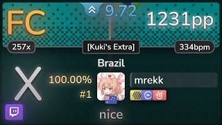 🔴 97⭐ mrekk  Apollo  Brazil Kukis Extra HDDTHR SS FC 1  1231pp  osu [upl. by Ossie]