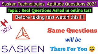 sasken Technologies off campus 2021 really asked Aptitude Question for online test  sasken online [upl. by Landsman154]