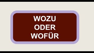 Wozu oder Wofür [upl. by Maggy]