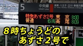 【３月廃止】８時ちょうどのあずさ２号で春まだ浅い信濃路へ旅立ちます【1902特番38】大月駅→軽井沢駅 22602 [upl. by Juliana916]