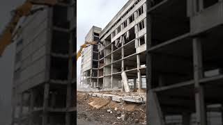 Witness the Incredible Demolition of Saginaw Plaza Hotel by Wrecking Ball demolition wreckingball [upl. by Kazmirci]