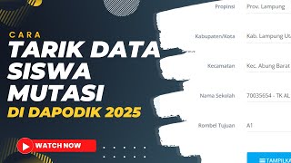 Terbaru Cara Memutasikan Siswa dan Cara Tarik Data Siswa Mutasi di Dapodik 2025 [upl. by Atinwahs]