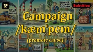 v Campaign meaning promote cause with 5 examples [upl. by Neal]