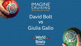 World Indoor Bowls Championship 2024 David Bolt vs Giulia Gallo  Day 3 Match 4 [upl. by Retsub]