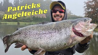 XXL Lachse bei patricks angelteiche  UL angeln mit Gummi und Spoon  Lachsforellen im Winter [upl. by Beitz]