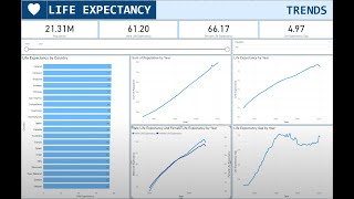 Power BI  Life Expectancy  Dashboard  2024 [upl. by Annad]