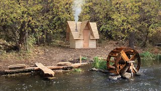 Building a Bushcraft Sawmill to Build a Log Cabin for Survival in the Wild Catch and Cook [upl. by Asusej]