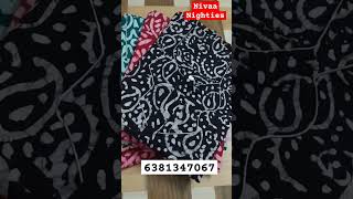 Bhathik Cotton Nighties 🌹 Nivaa nighties  price Each 450 Two Nighties for free Shipping  Nighty [upl. by Service112]