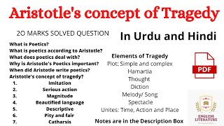 Aristotles Poetics Concept of Tragedy  Aristotles Poetics in Hindi  with Notes PDF [upl. by Violet]