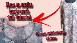 How to make back neck of shirt skgirlyskills backneck fashion sewingtutorial stitchingclasses [upl. by Hgielrebma425]