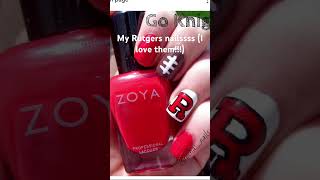 My Rutgers nailsssss ❤️🤍❤️🤍yt preppy trendy nails nailart rutgers rutgersfootball [upl. by Clough]