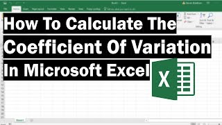 How To Calculate The Coefficient Of Variation In Excel [upl. by Manard146]