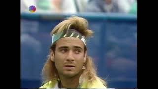 19 and 20 year old P Sampras and A Agassi at the US Open 1990 Final [upl. by Nahttam]