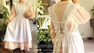 DIY Pinafore Dress 💫  DIY Cottagecore Apron Dress Sewing Tutorial 🌻 [upl. by Thun]