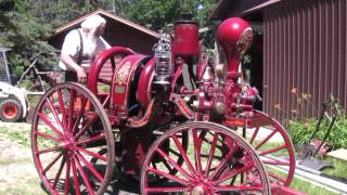 STARTING A 1904 WATEROUS GAS POWERED PUMPER [upl. by Hennahane24]