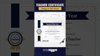 How to Design a Teacher Certificate in MS Word  Quick Guide [upl. by Yewed]