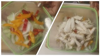 Cutting Vegetables and air fryer chicken for salad asmrsound diy lifestyle routine [upl. by Anirual]