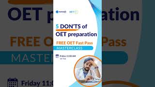 FREE OET Fast Pass Masterclass oet oetexam oetpreparation oetfornurses oetfordoctors [upl. by Ladnar]