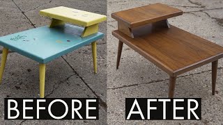 Thrift Store Rescue 21  Refinishing A Painted Mid Century Table  Furniture Restoration [upl. by Simmonds]