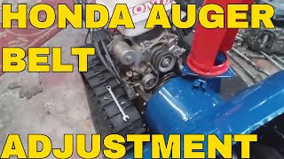 HOW TO ADJUST Auger Belt On a Honda Snow Blower [upl. by Anikehs]