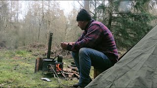 Canvas Lavvu Tent Wood Burning Stove [upl. by Mulloy]