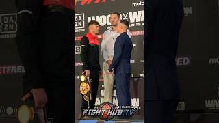 Leigh Wood STEPS to Josh Warrington in INTENSE face off at press conference [upl. by Wendin380]