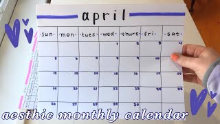 DIY how to make a monthly calendar  aesthetic  so cute [upl. by Ricarda72]