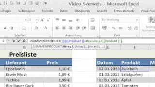 Excel  Mehrere Suchkriterien mit SUMMENPRODUKT Alternative zu SVERWEIS und INDEX [upl. by Haelat]