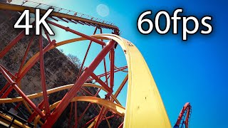 Wonder Woman Golden Lasso Coaster front seat onride 4K POV 60fps Six Flags Fiesta Texas [upl. by Harsho854]