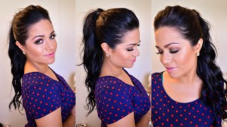 High Ponytail Hair Tutorial using clipin hair extensions  LUXURY FOR PRINCESS [upl. by Esinaej]