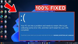 How to Fix Windows 10 Error Kmode Exception Not Handled EASY [upl. by Luckin]