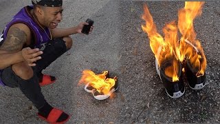 OMG WORST PUNISHMENT EVER JASMINE BURNED 1000 PAIR OF JORDANS [upl. by Wiebmer291]