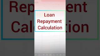 Loan repayment Calculation by Pmt formula excel exceltutoring shorts [upl. by Naej]