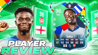 👁️96 UEFA EURO PATH TO GLORY SAKA PLAYER REVIEW  EA FC 24 ULTIMATE TEAM [upl. by Maren]