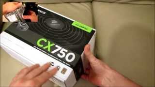 CORSAIR CX750 PC ATX POWER SUPPLY  Standard Unboxing amp review [upl. by Adiela799]