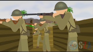 Battle Of Peleliu Island  WW2 STICKNODES  WAR ANIMATION [upl. by Hume531]