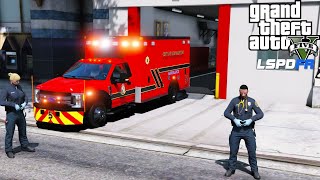 GTA 5 Paramedic Mod Los Santos Fire Department Ford F450 Ambulance Responding To Emergency Calls [upl. by Raynard]