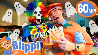 Blippi Plays Halloween Sink or Float  Blippi  Educational Videos for Kids [upl. by Enelyk]