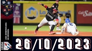 LIDOM ⚾ Resultados Posiciones Calendario 26102023 Liga de Béisbol Profesional República Dominicana [upl. by Ssac]