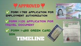 FORM I765 FORM I131 FORM I485 SSN APPROVED TIMELINE DIY [upl. by Ailugram]