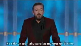 Ricky Gervais Golden Globes 2012  Monologo Subtitulado [upl. by Sumerlin]