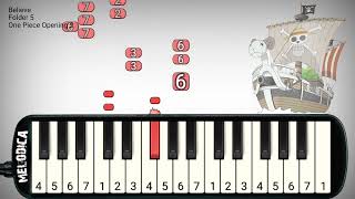 One Piece OP 2  Believe『Folder 5』Easy Melodica Tutorial [upl. by Yrol]