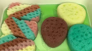 ASMR BATH SPONGES SQUEEZES  SUDSY BUCKET  🌲🌲DETERGENT [upl. by Esinrahs]